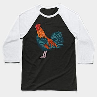 Rooster Chicken Farm Chickens Farms Farming Baseball T-Shirt